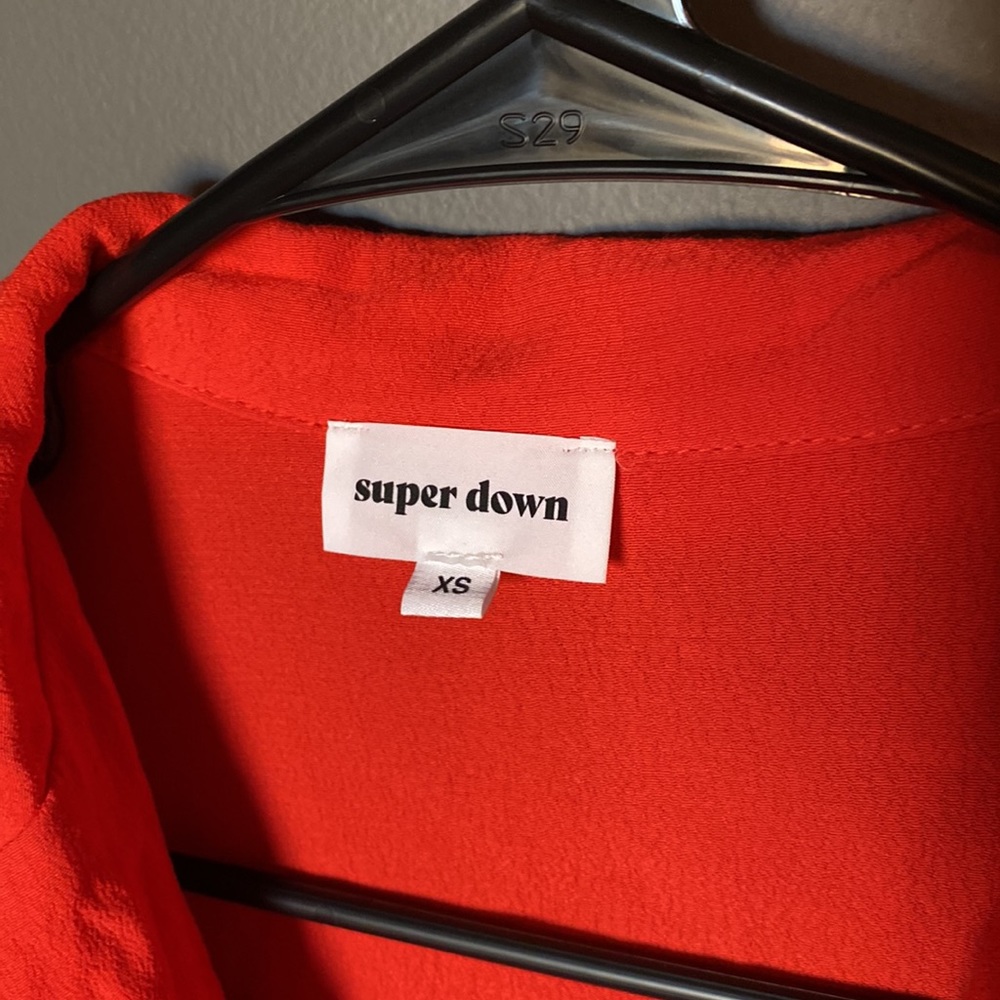 Superdown Red Button Down Collared Dress - image 3